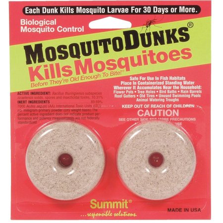 SUMMIT CHEMICAL Mosquito Control Dunks, Pk2 00102, 2PK 102-12